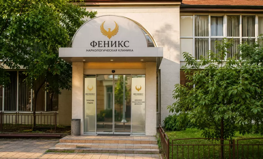 Вход в наркологическую клинику «Феникс» в Болхове